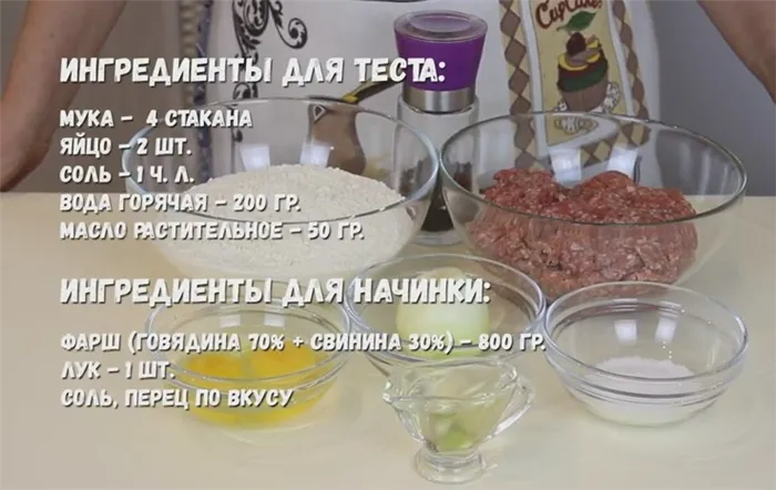 Ингредиенты для теста